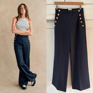 NWOT Sézane Marino Navy Wool Trousers – Size FR 36 (US 4)